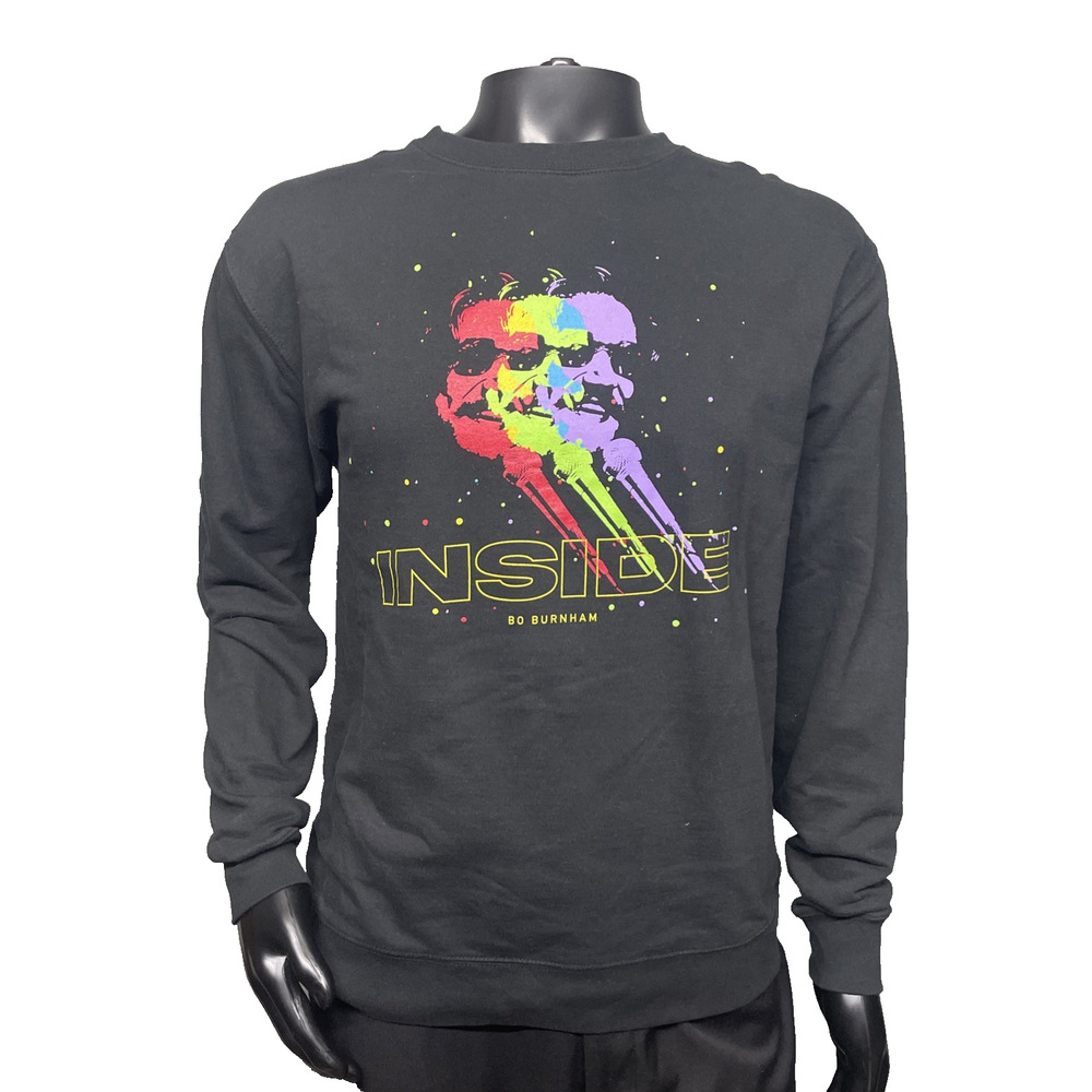Bo Burnham Mens Large Black Inside Tour 2020-2021 Crewneck Graphic Sweatshirt